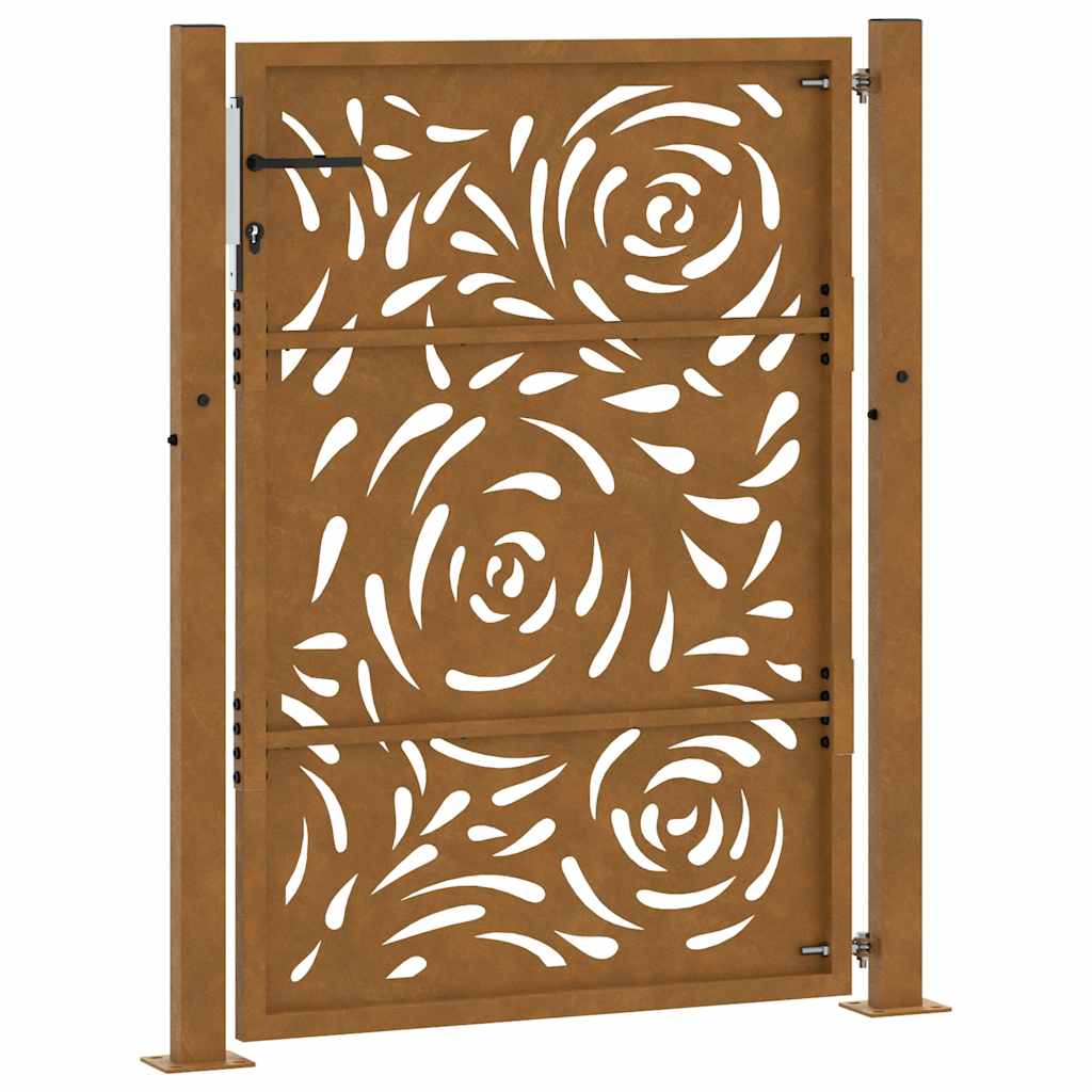 Zahradní branka 105x130 cm klimaticky odolný ocel design vlnek