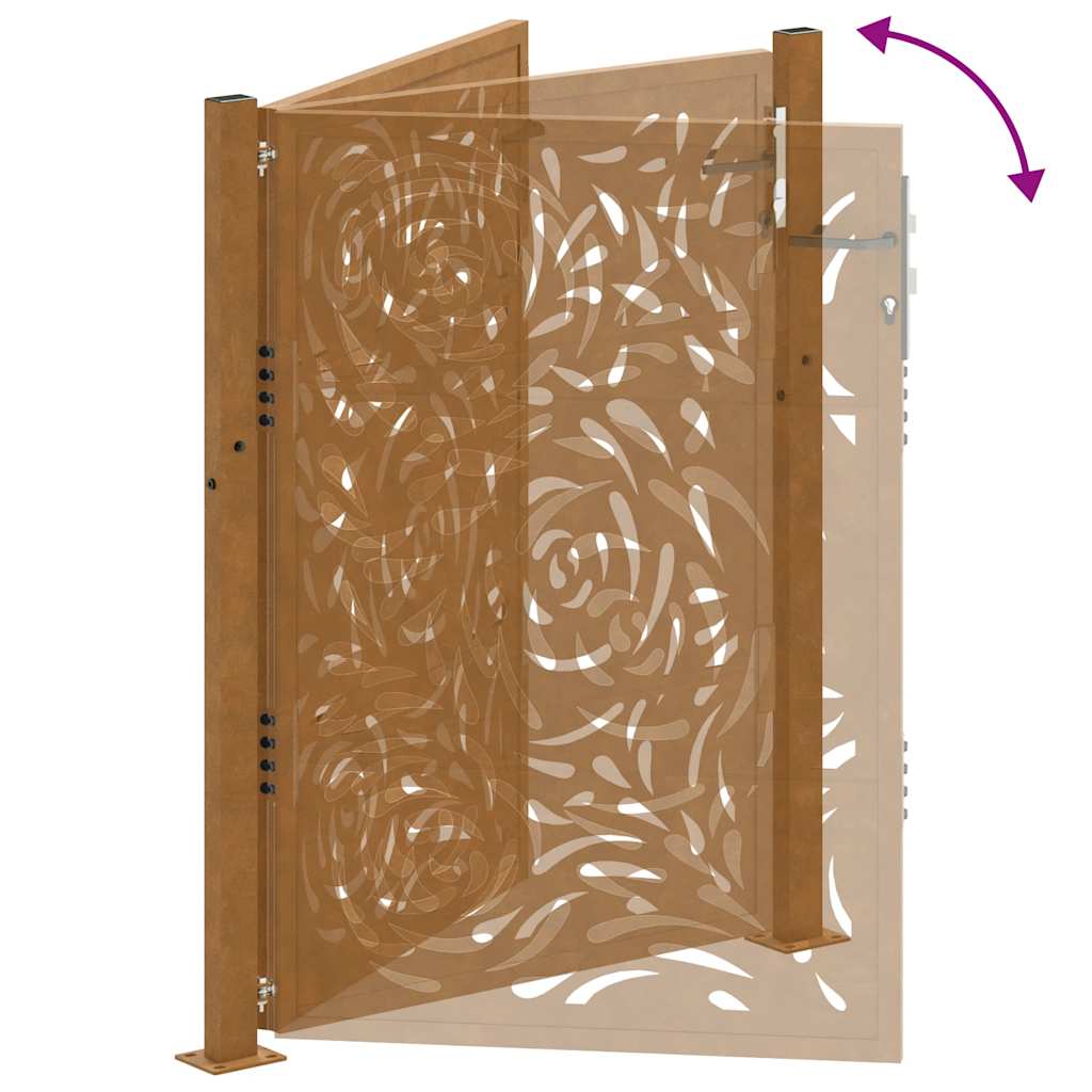 Zahradní branka 105x130 cm klimaticky odolný ocel design vlnek