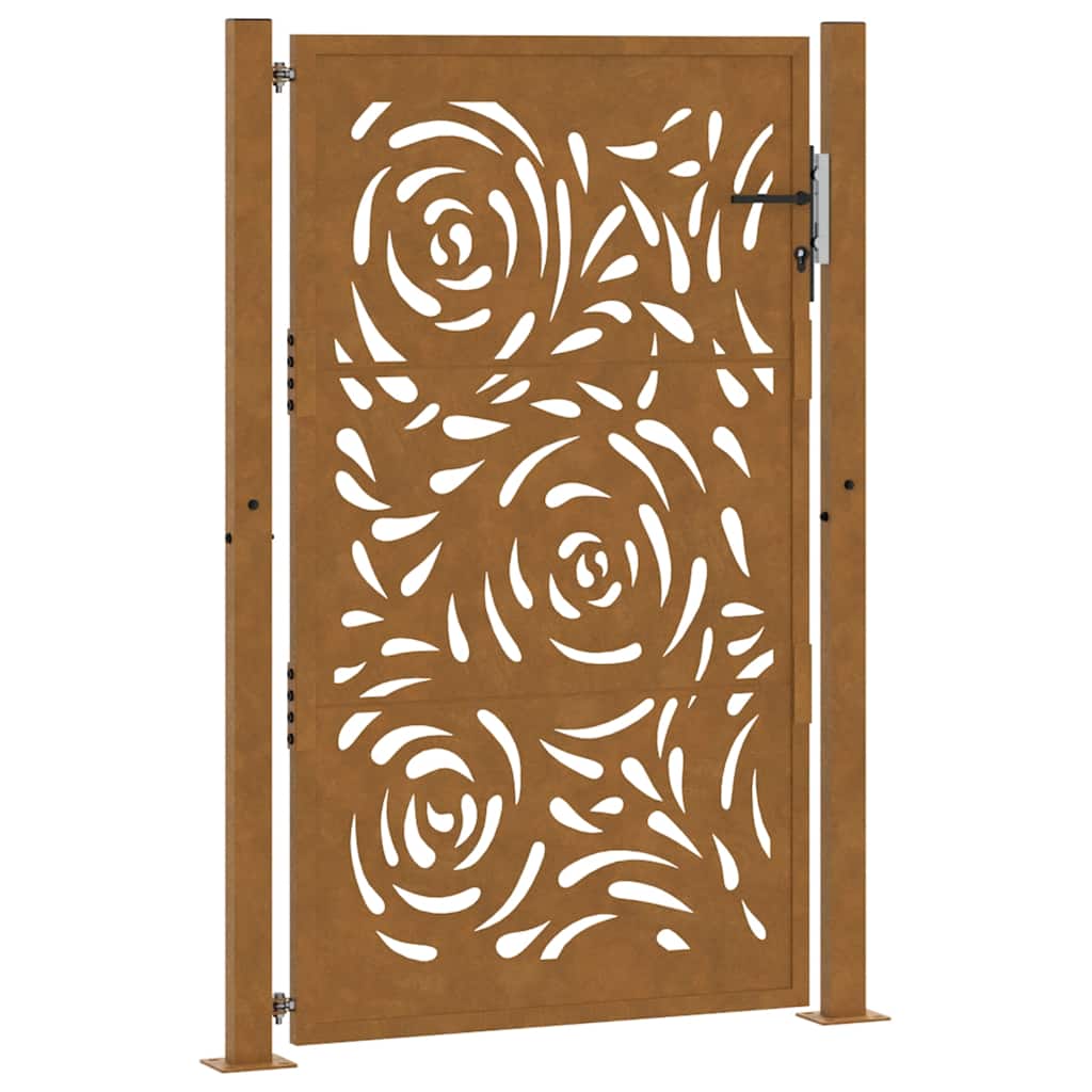 Zahradní branka 105x155 cm klimaticky odolný ocel design vlnek