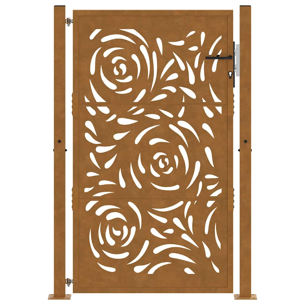 Zahradní branka 105x155 cm klimaticky odolný ocel design vlnek