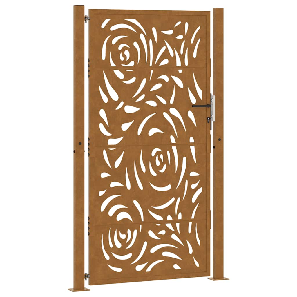 Zahradní branka 105x180 cm klimaticky odolný ocel design vlnek