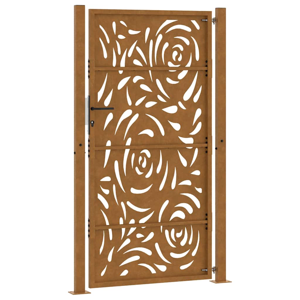 Zahradní branka 105x180 cm klimaticky odolný ocel design vlnek