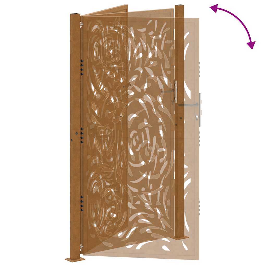 Zahradní branka 105x180 cm klimaticky odolný ocel design vlnek