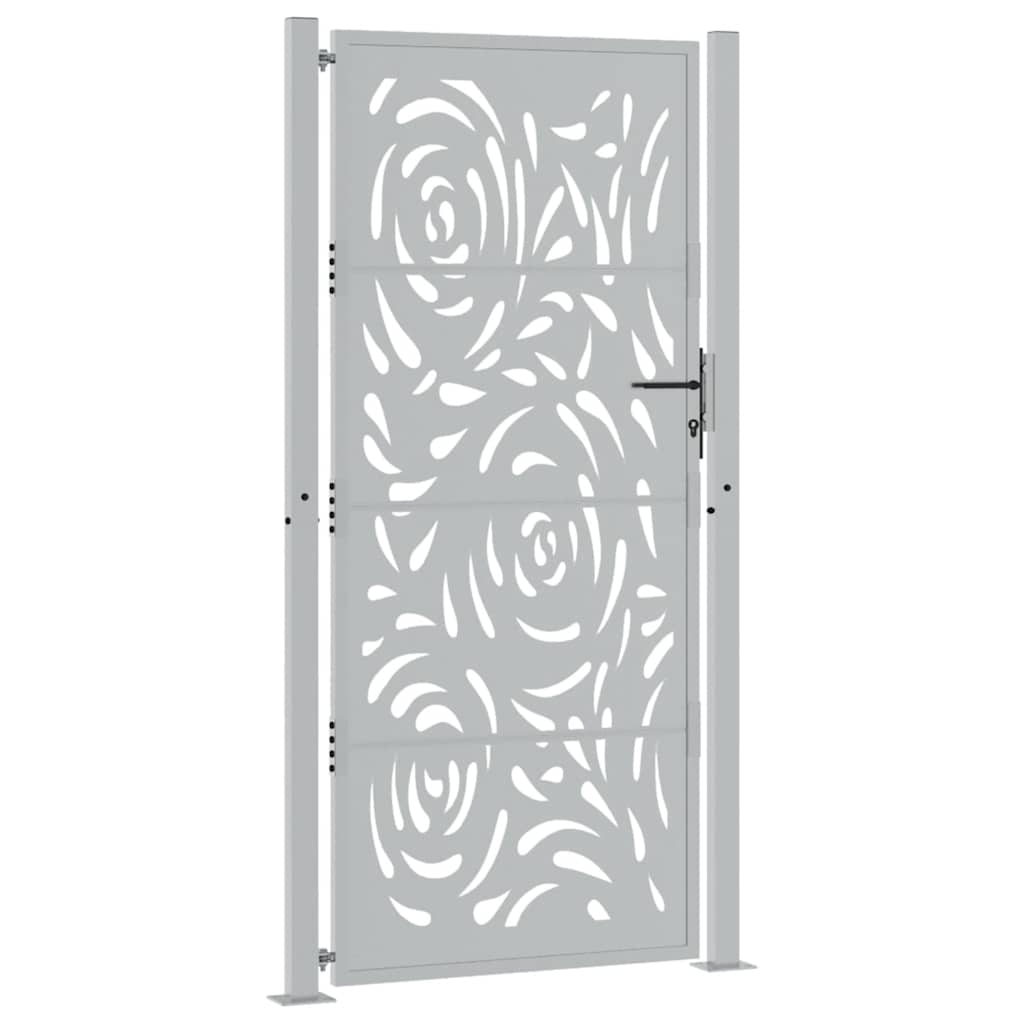 Zahradní branka 105x205 cm klimaticky odolný ocel design vlnek