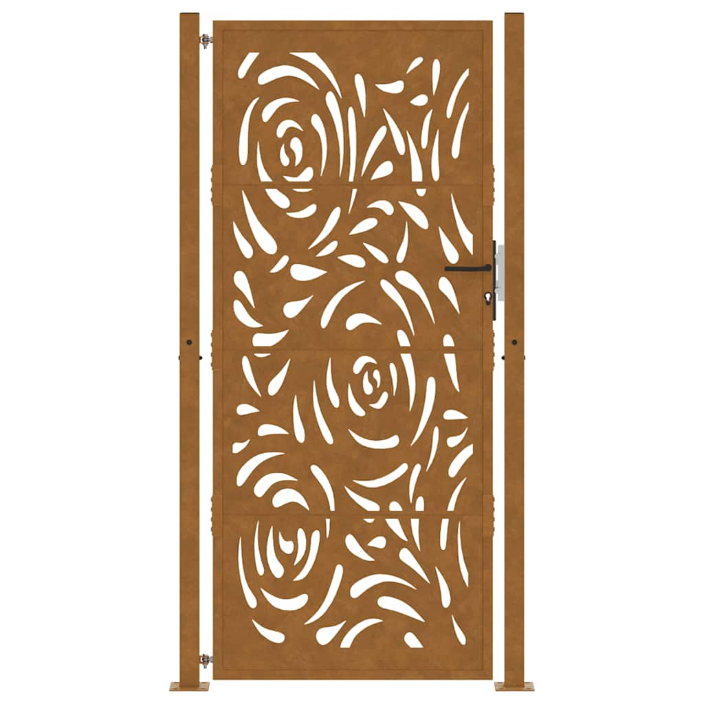 Zahradní branka 105x205 cm klimaticky odolný ocel design vlnek