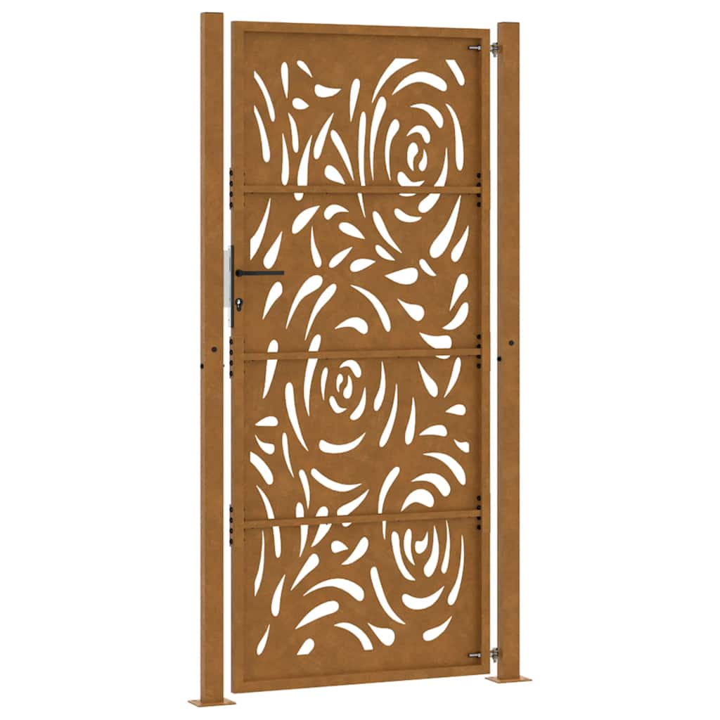 Zahradní branka 105x205 cm klimaticky odolný ocel design vlnek