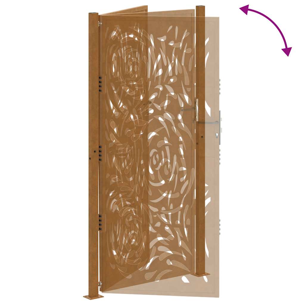 Zahradní branka 105x205 cm klimaticky odolný ocel design vlnek