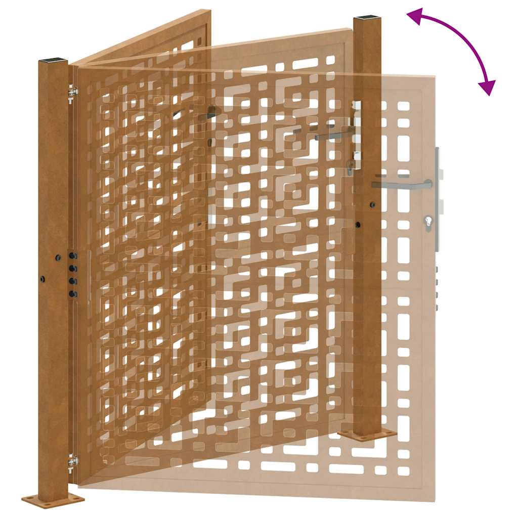 Zahradní branka 105x105cm klimaticky odolný ocel design křížový