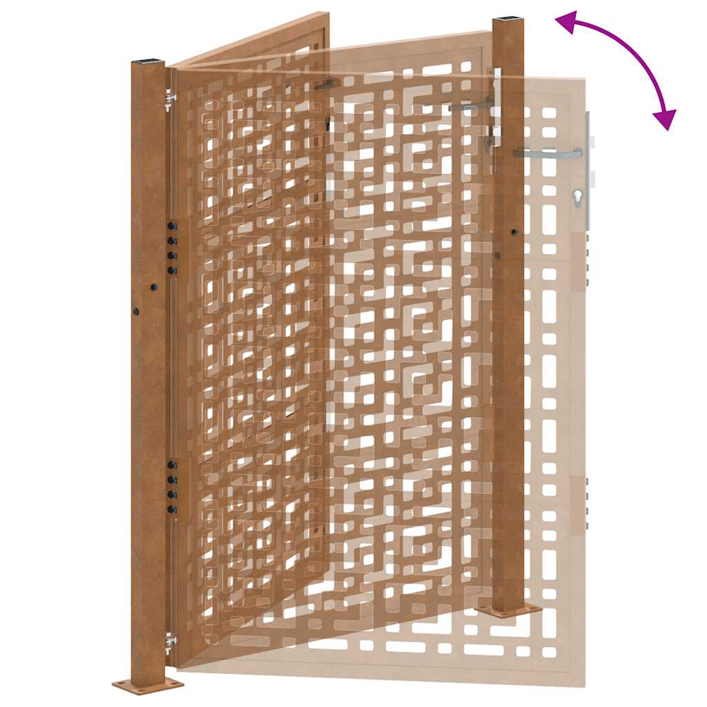 Zahradní branka 105x130cm klimaticky odolný ocel design stopový