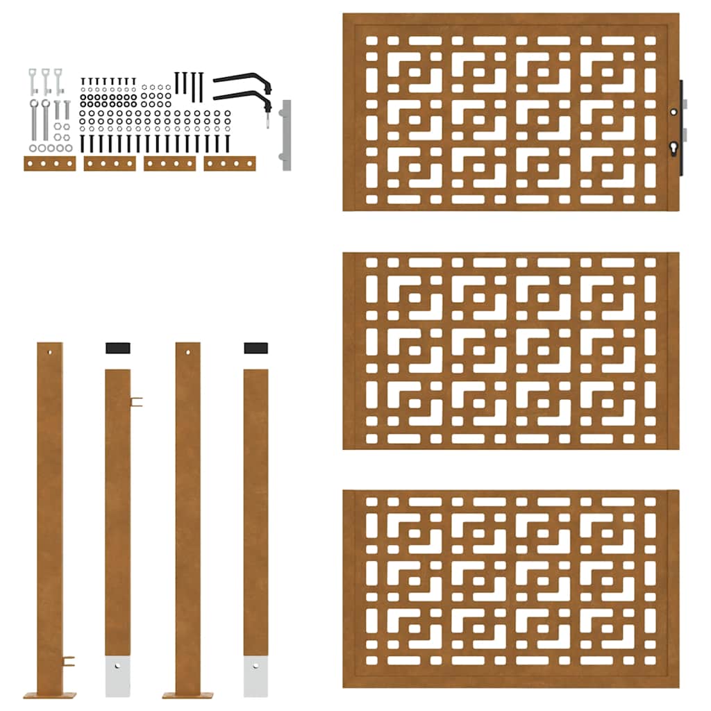 Zahradní branka 105x155cm klimaticky odolný ocel design stopový