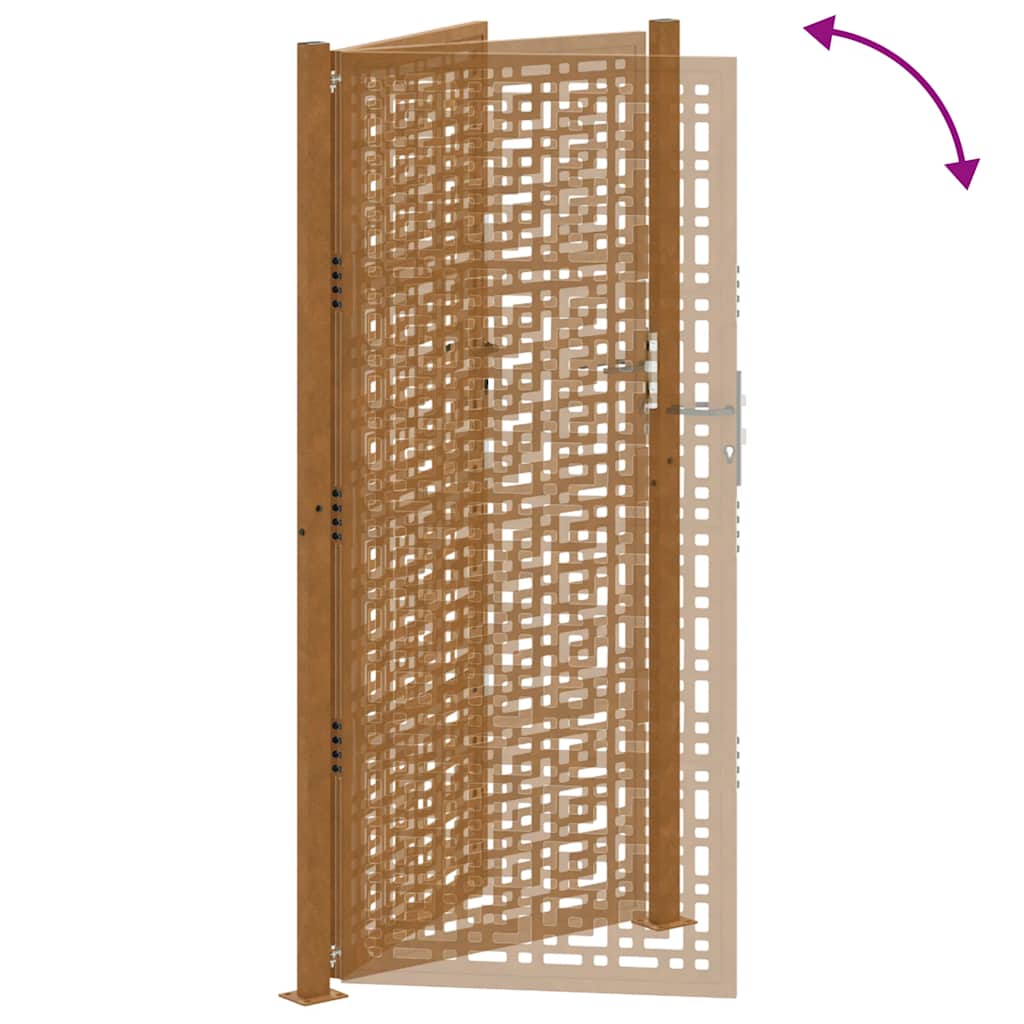 Zahradní branka 105x205cm klimaticky odolný ocel design stopový