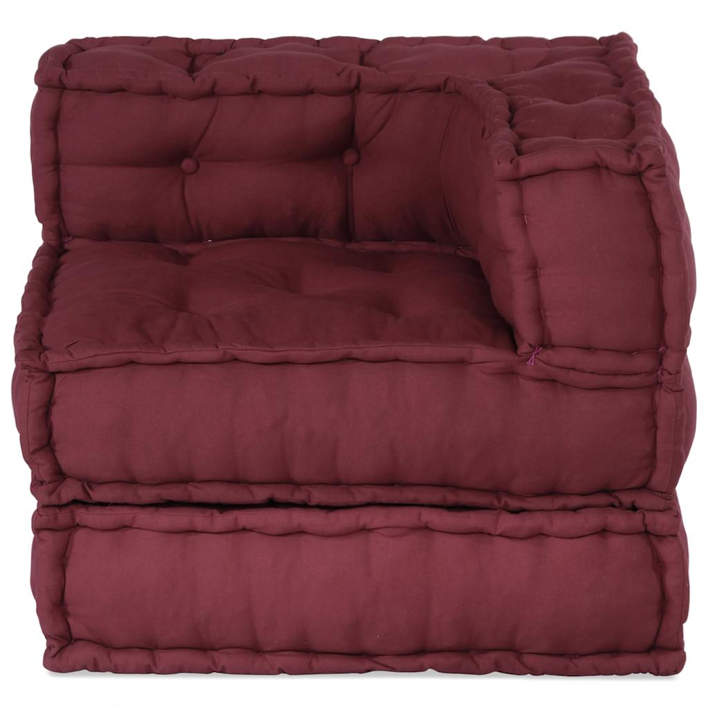 Modular Pouffe Maroon 70x70x54 Fabric
