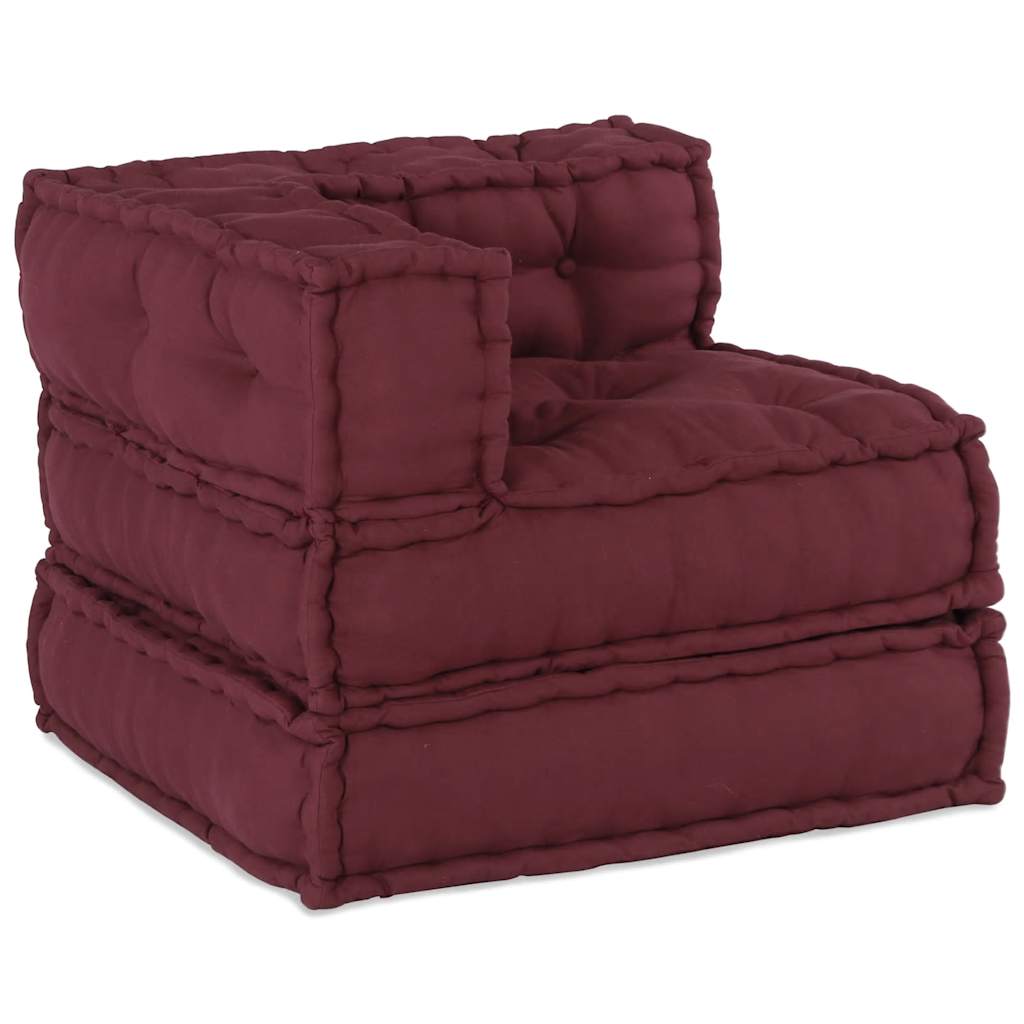 Modular Pouffe Maroon 70x70x54 Fabric
