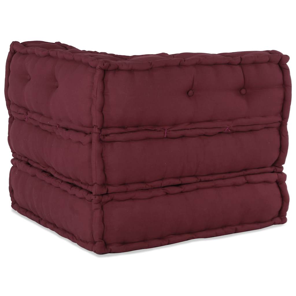 Modular Pouffe Maroon 70x70x54 Fabric