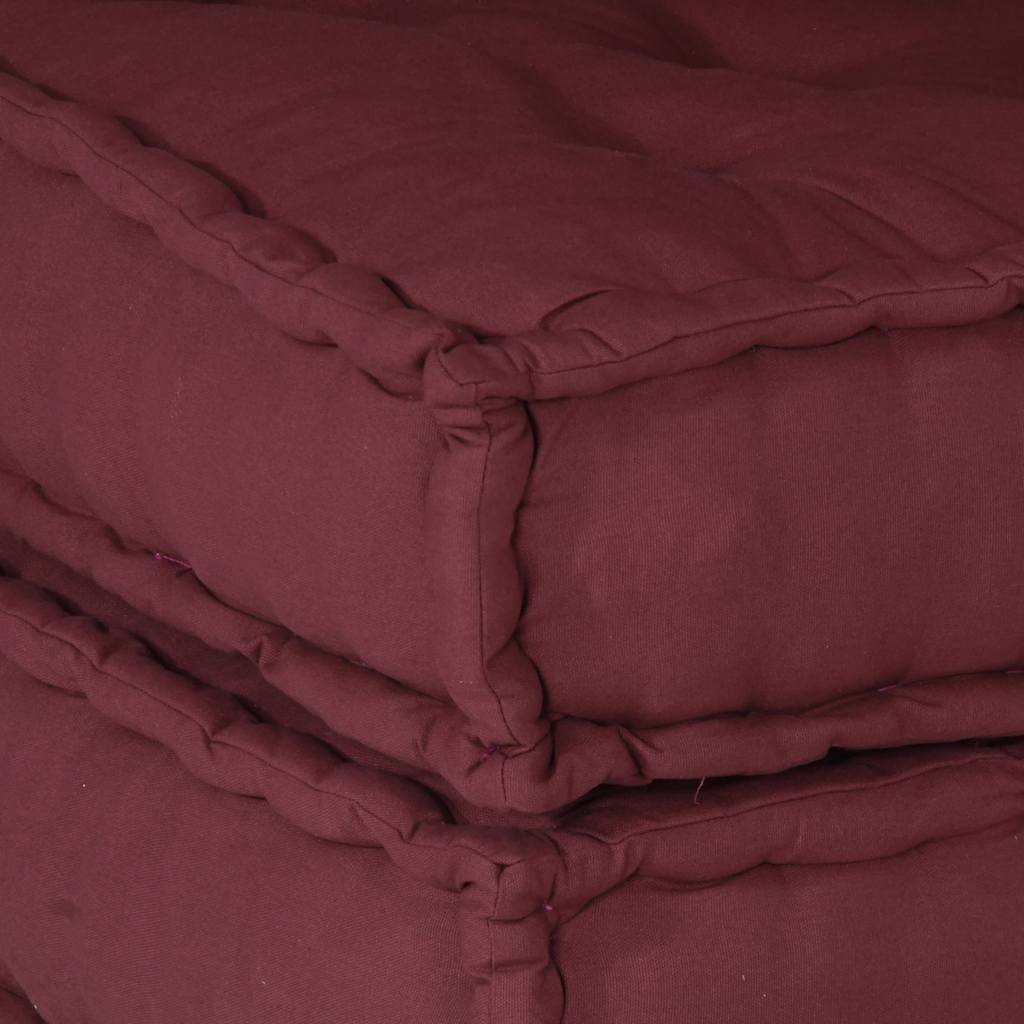 Modular Pouffe Maroon 70x70x54 Fabric