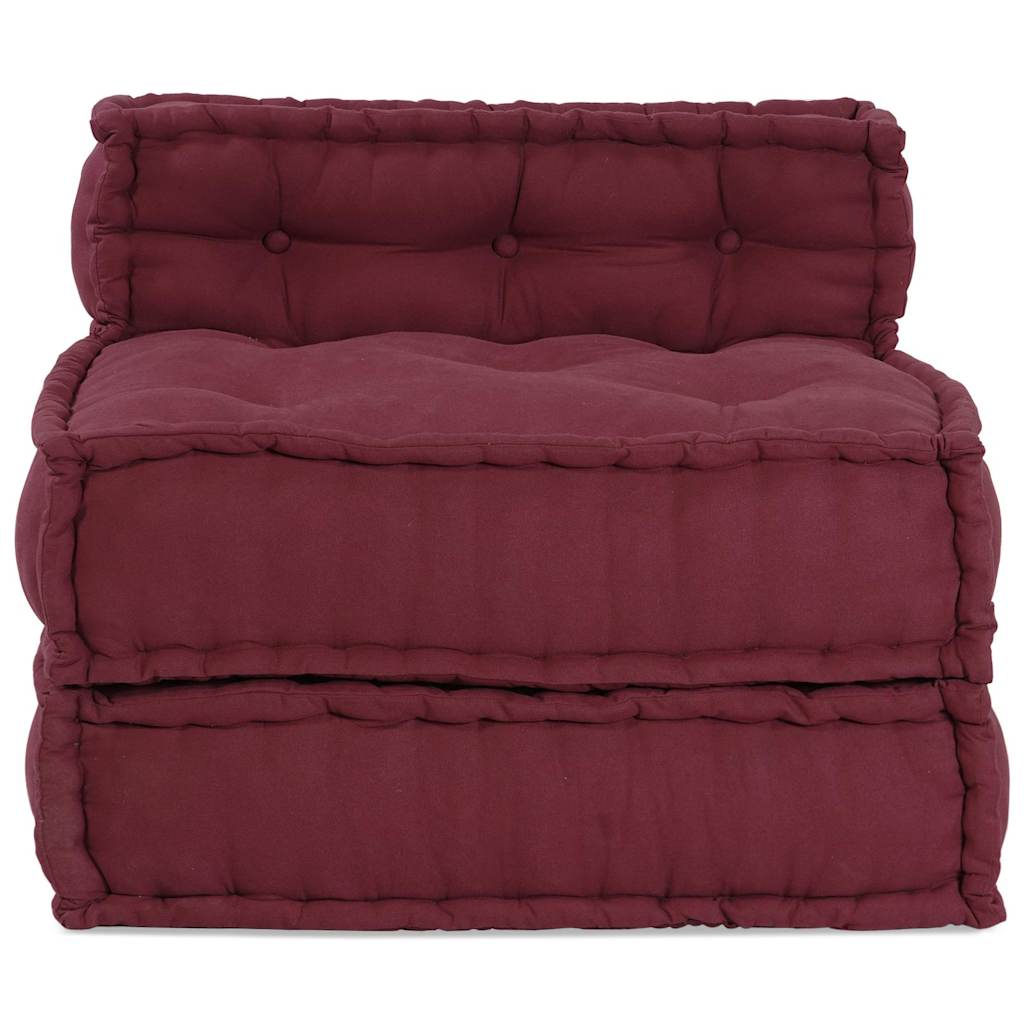 Modular Pouffe Maroon 70x70x54 Fabric