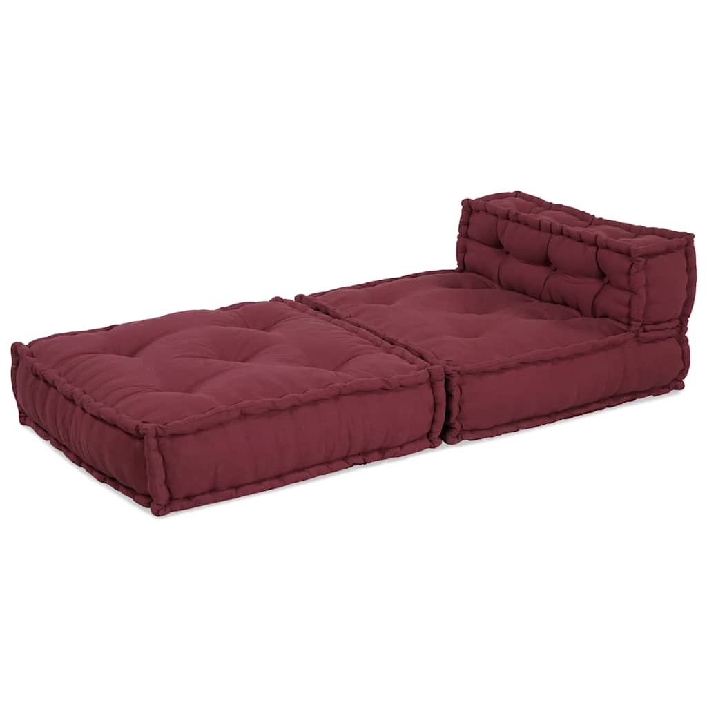 Modular Pouffe Maroon 70x70x54 Fabric
