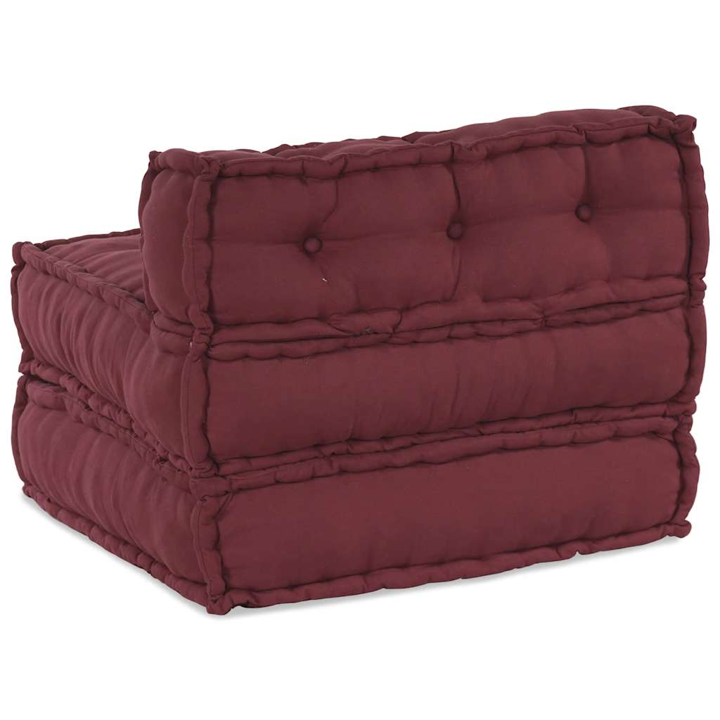 Modular Pouffe Maroon 70x70x54 Fabric