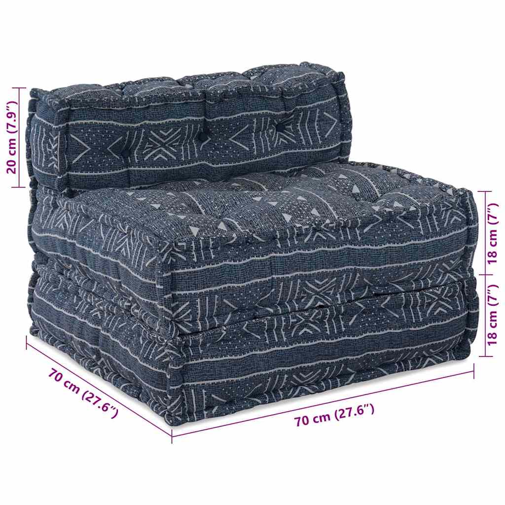 Modulární pohovka Geometrický Indigo 70 x 70 x 54 cm textil