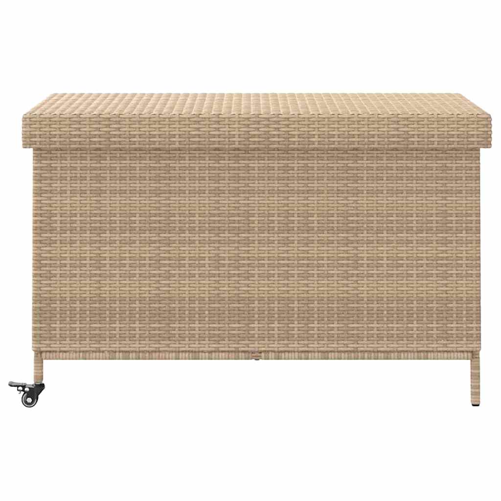 Zahradní úložný box s kolečky smíšený béžový 110x55x73 cm