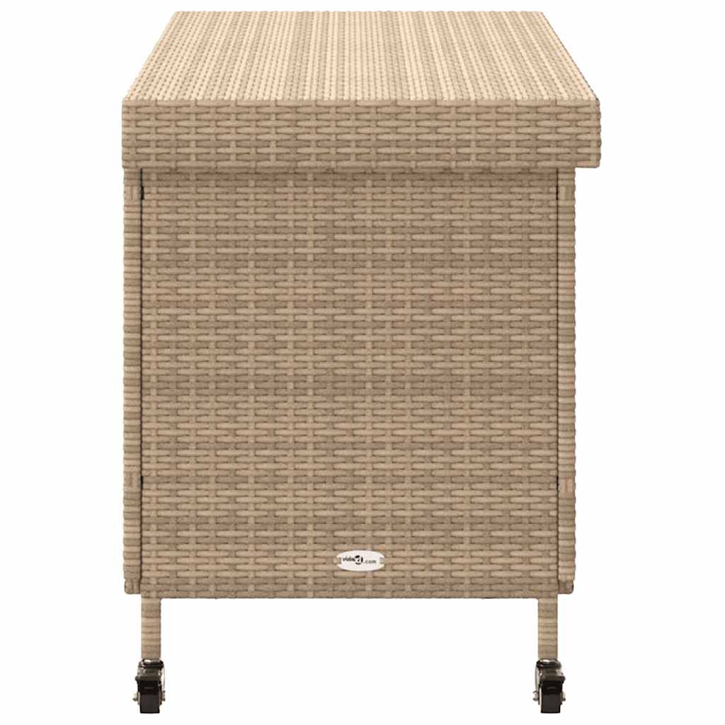 Zahradní úložný box s kolečky smíšený béžový 110x55x73 cm