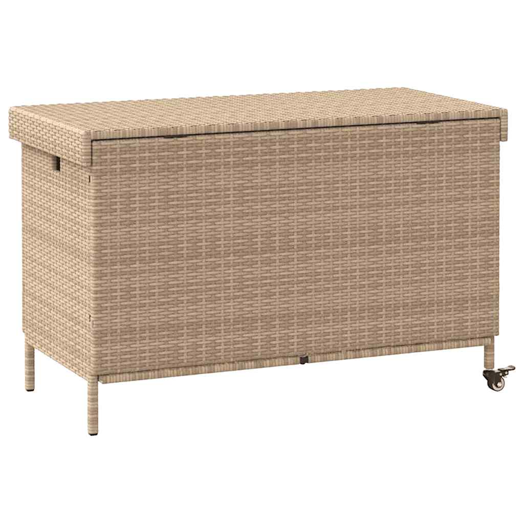 Zahradní úložný box s kolečky smíšený béžový 110x55x73 cm