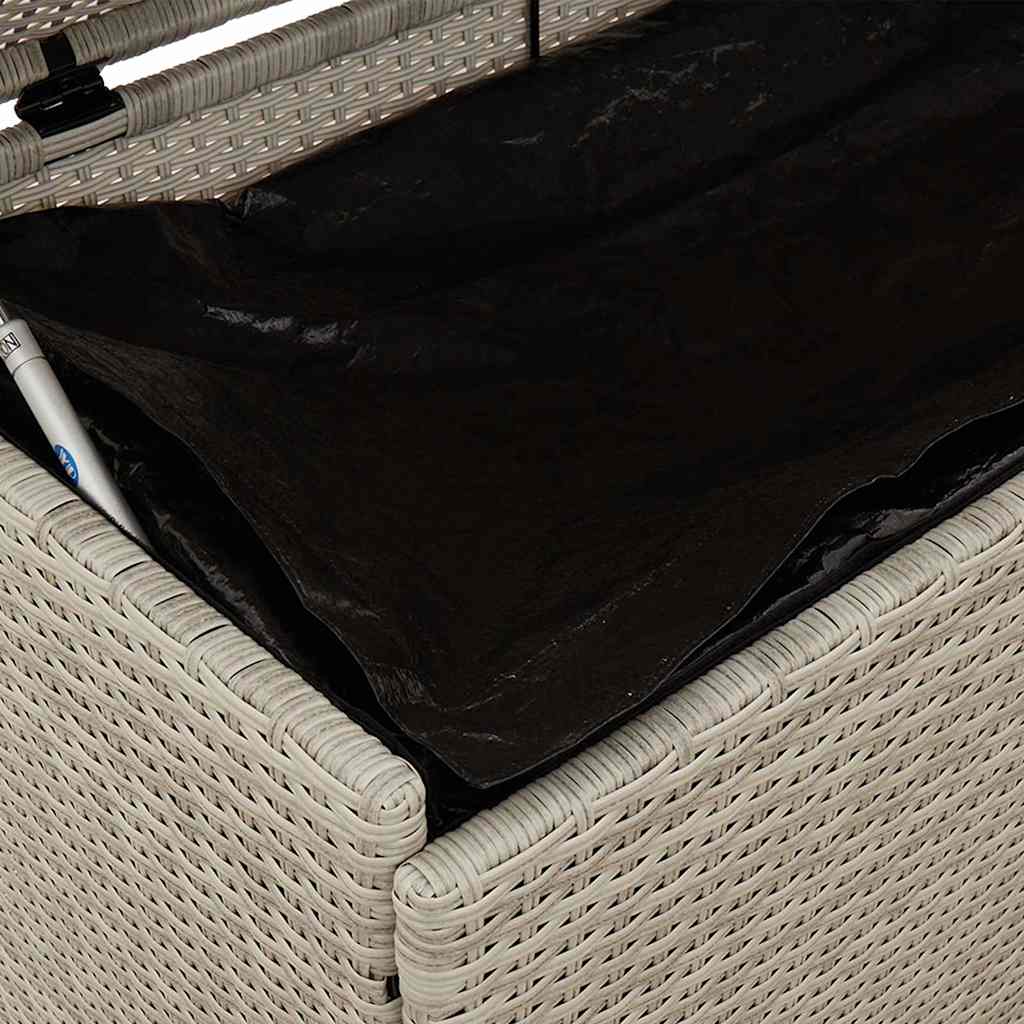 Zahradní úložný box s kolečky světle šedý 160x55x75 polyratan