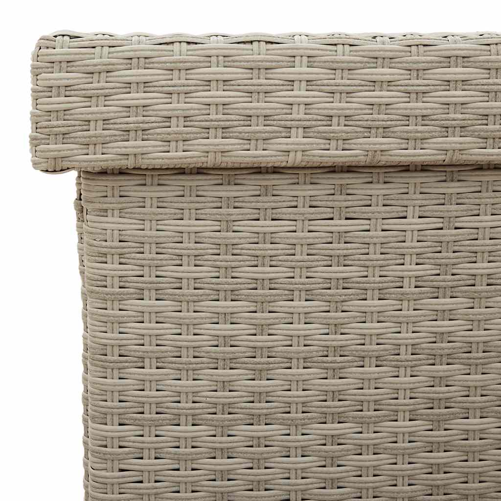 Zahradní úložný box s kolečky světle šedý 160x55x75 polyratan