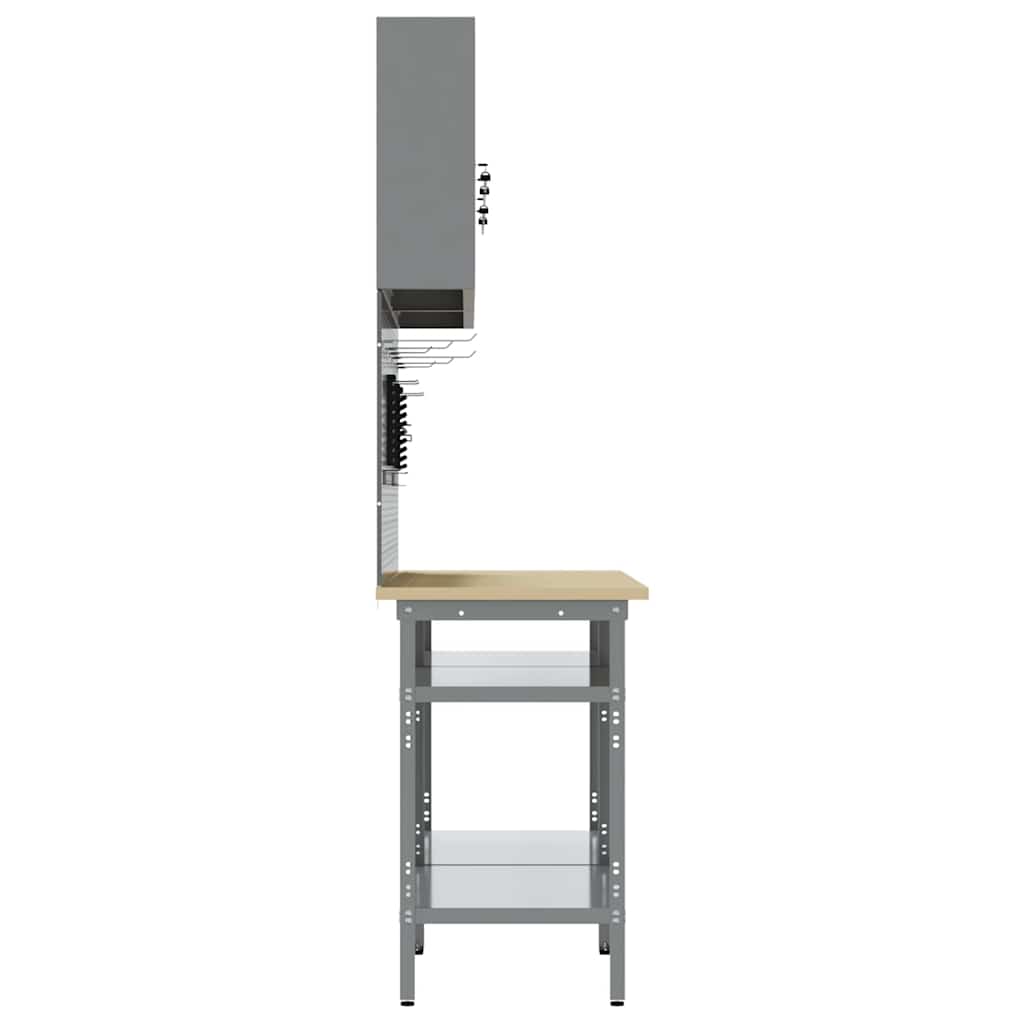 Sada pracovního stolu 8 pcs Šedá 200 x 55 x 200 cm Ocel