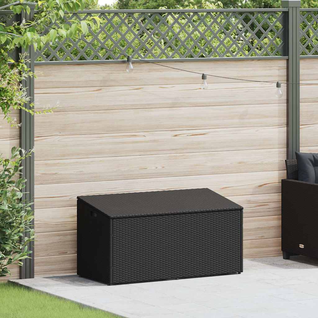 Zahradní úložný box černý 110 x 50 x 58 cm polyratan