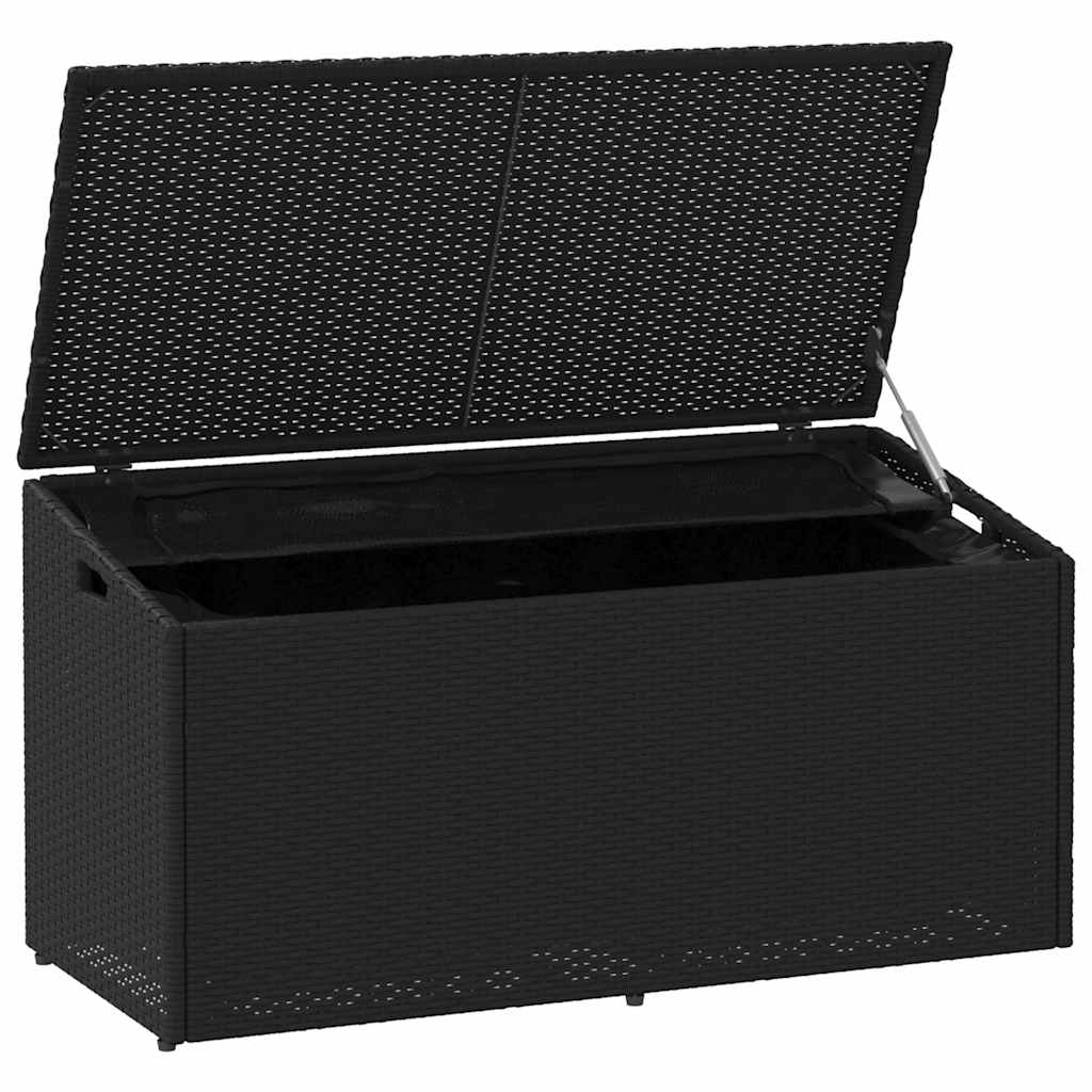 Zahradní úložný box černý 110 x 50 x 58 cm polyratan