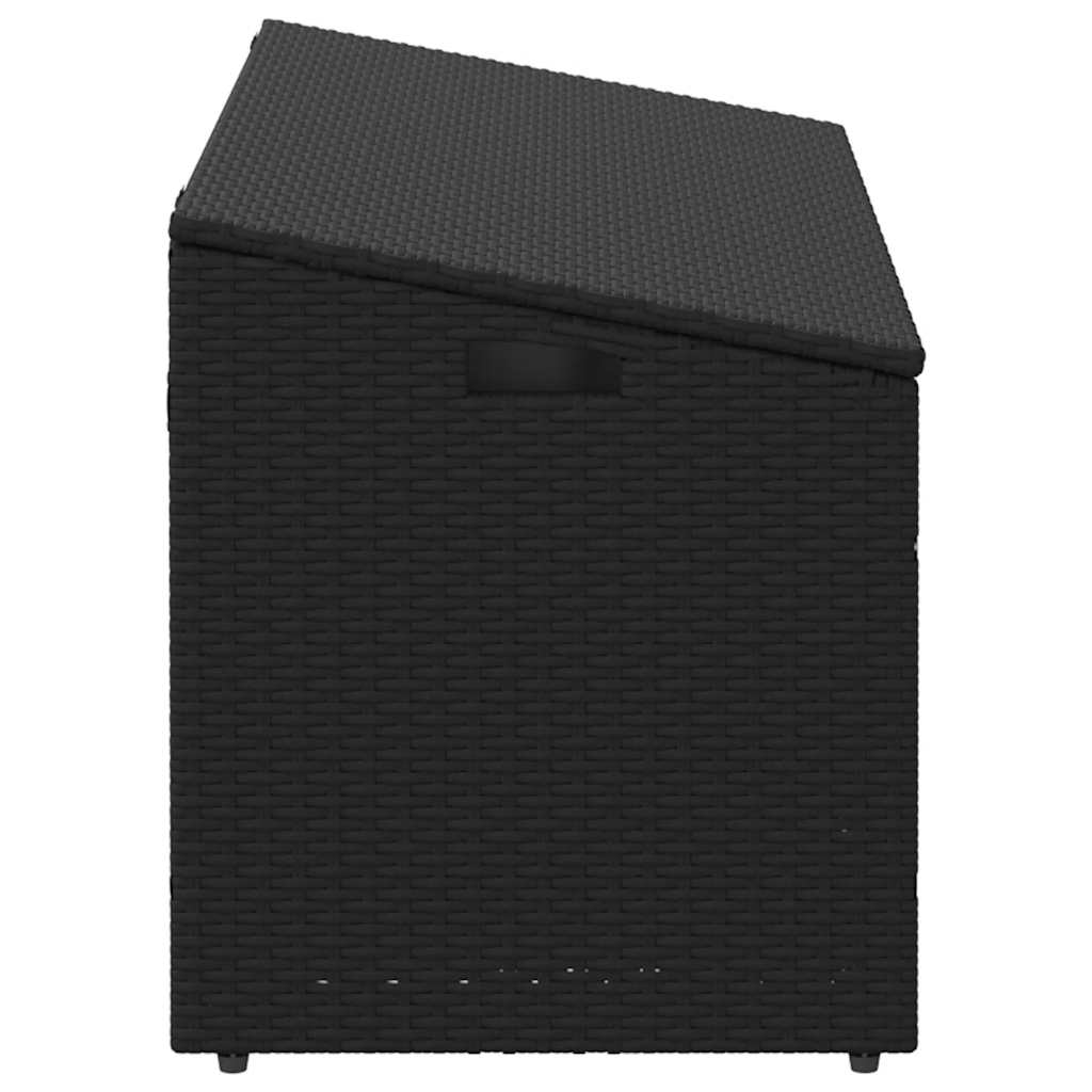 Zahradní úložný box černý 110 x 50 x 58 cm polyratan