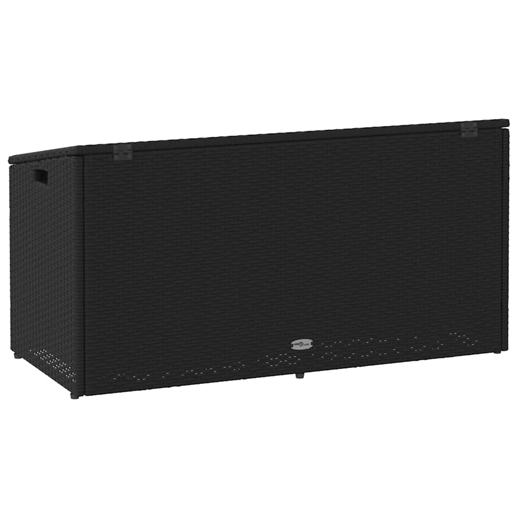 Zahradní úložný box černý 110 x 50 x 58 cm polyratan