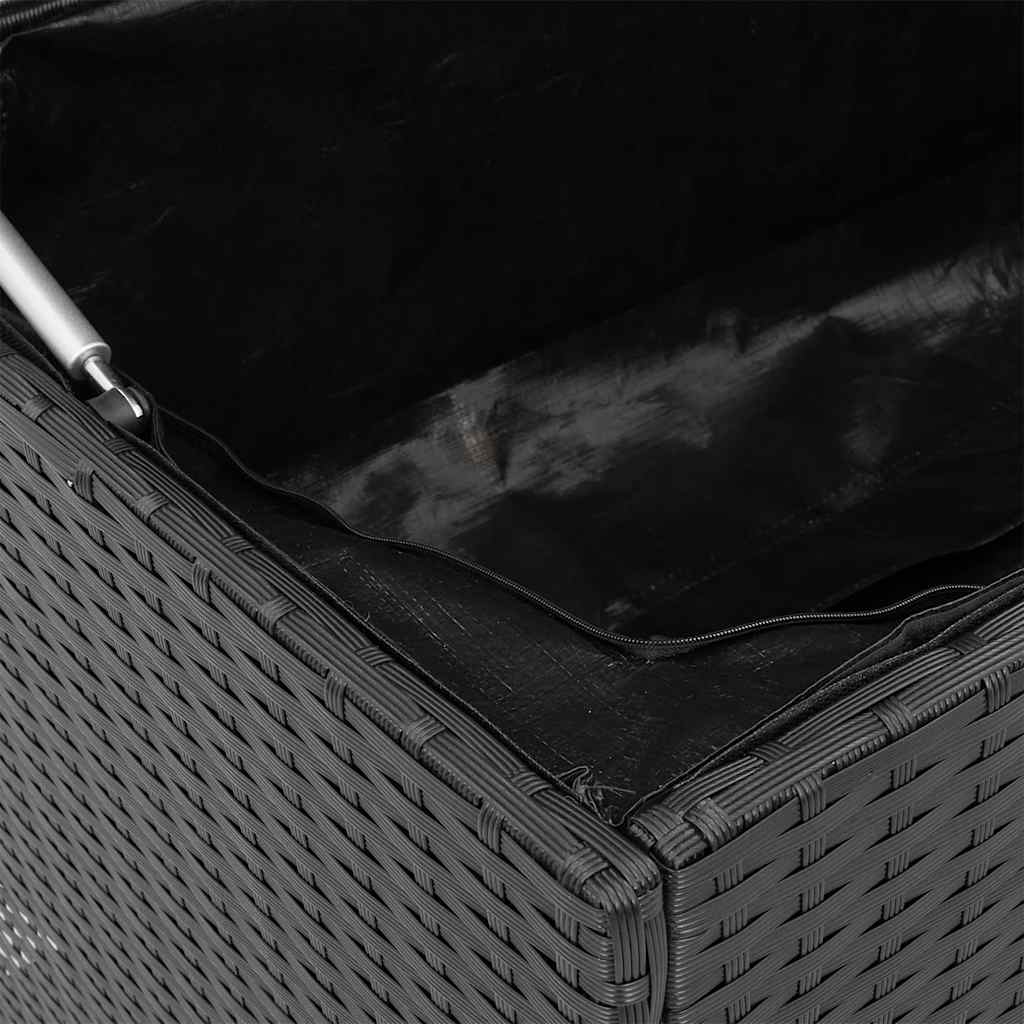 Zahradní úložný box černý 110 x 50 x 58 cm polyratan