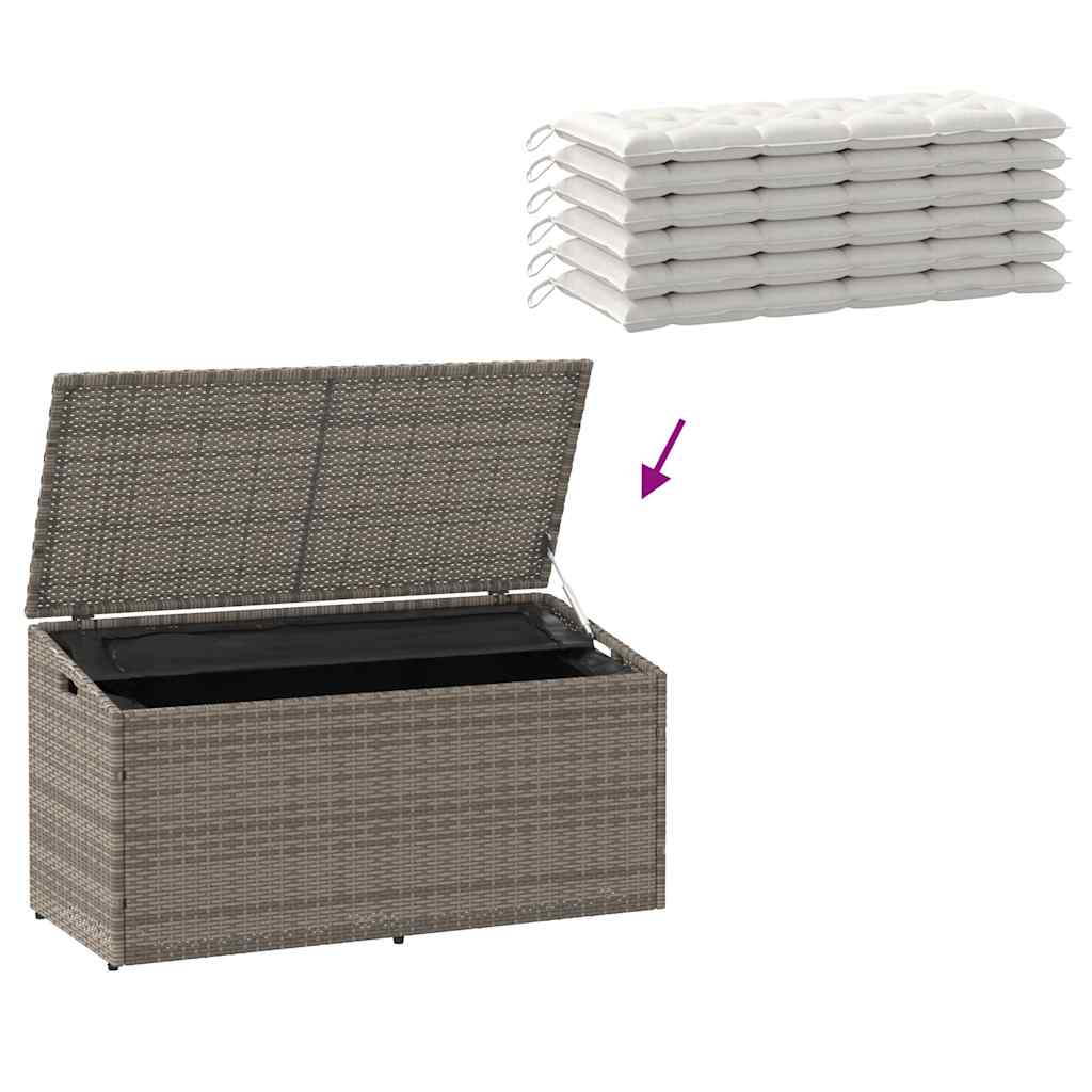 Zahradní úložný box šedý 110 x 50 x 58 cm polyratan