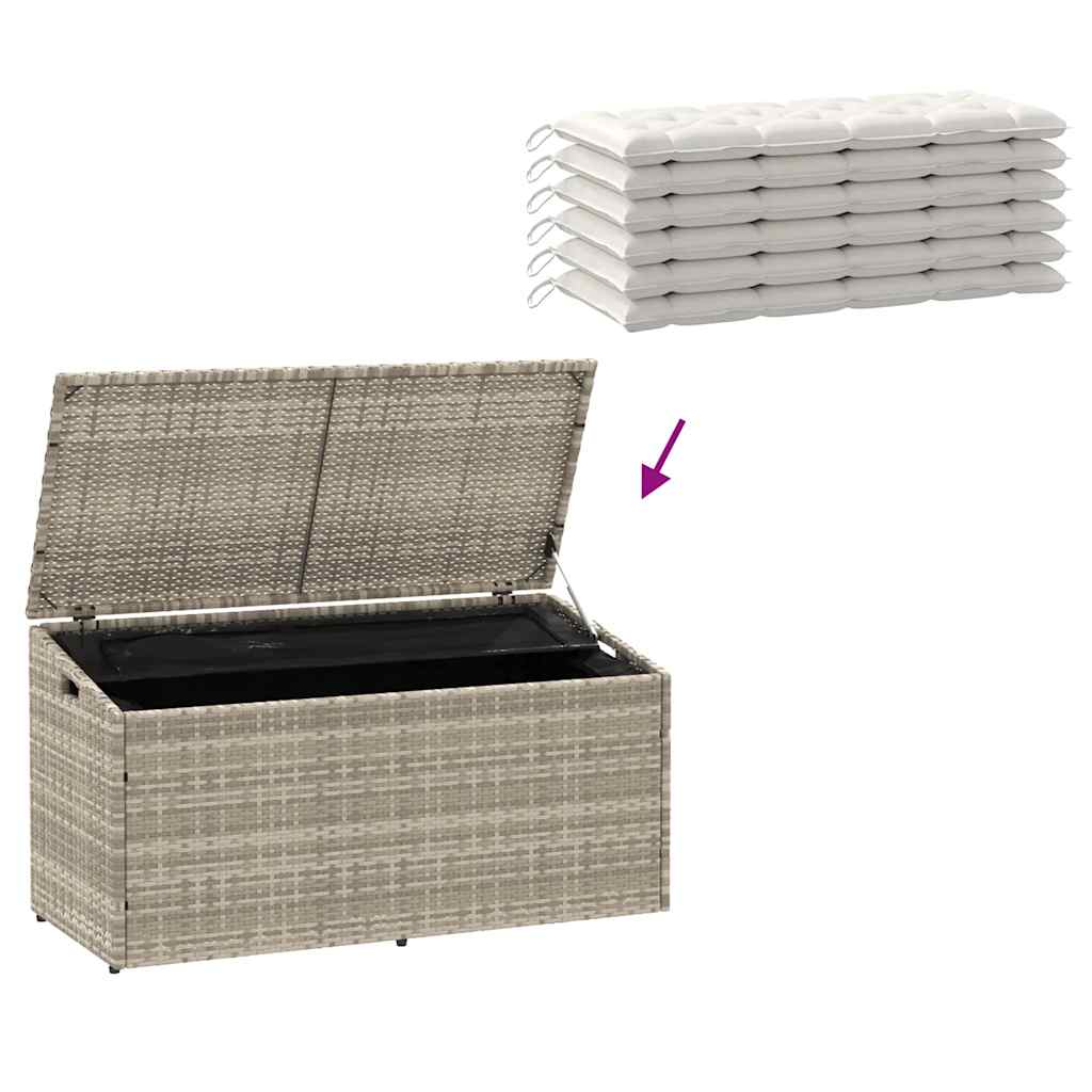 Zahradní úložný box světle šedý 110x50x58 cm polyratan