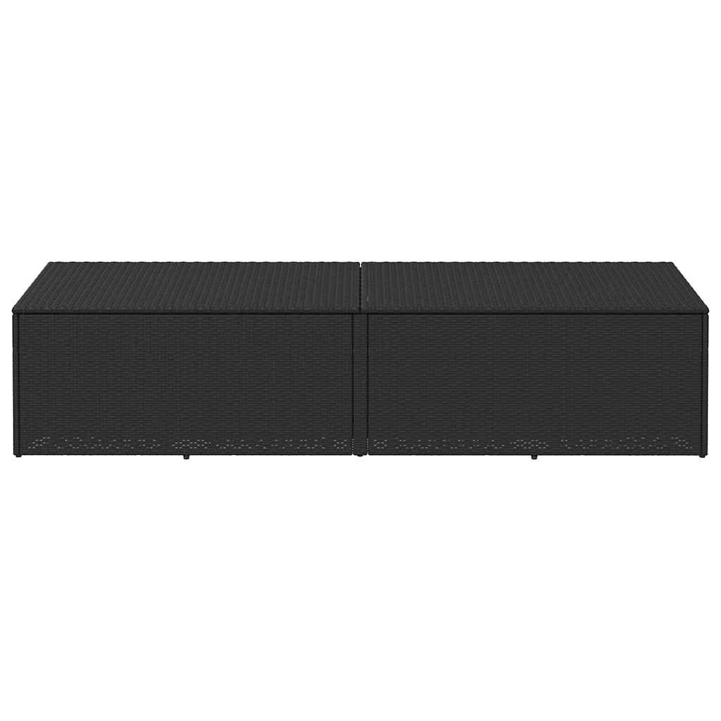Zahradní úložný box černý 220x50x58 cm polyratan