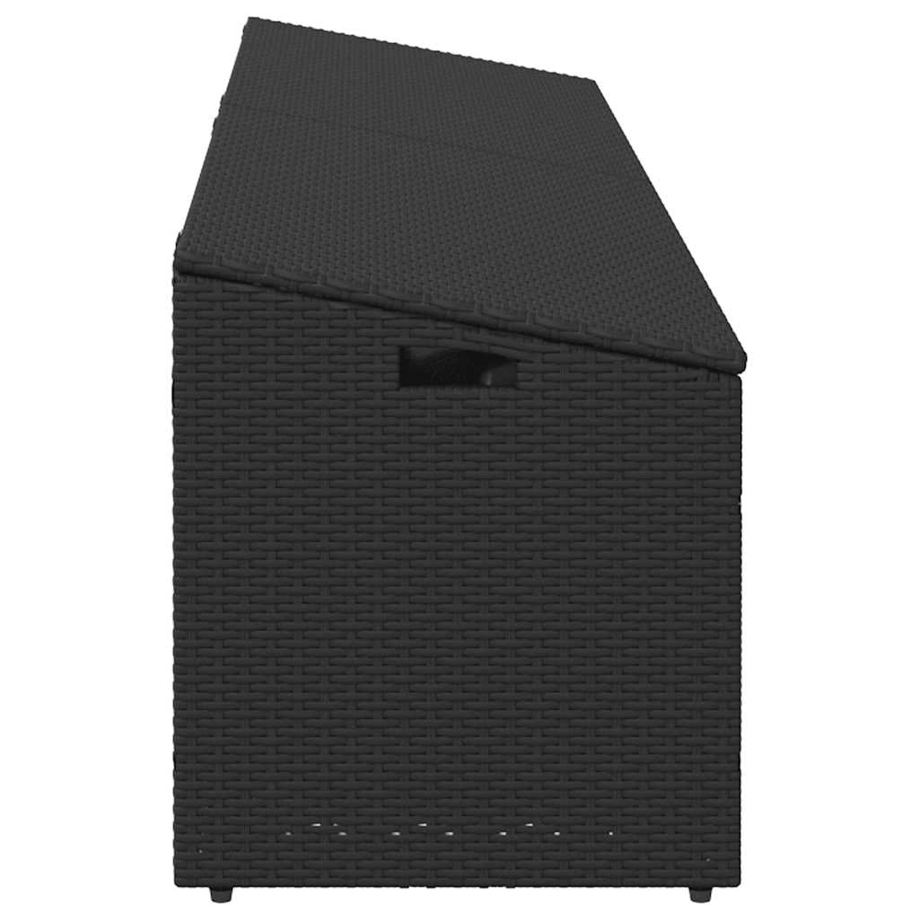 Zahradní úložný box černý 220x50x58 cm polyratan
