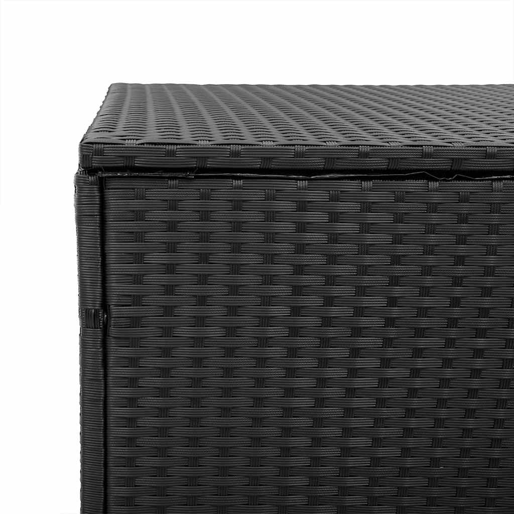 Zahradní úložný box černý 220x50x58 cm polyratan