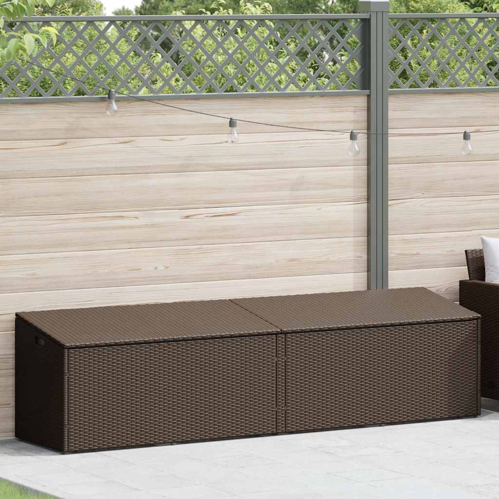 Zahradní úložný box hnědý 220x50x58 cm polyratan