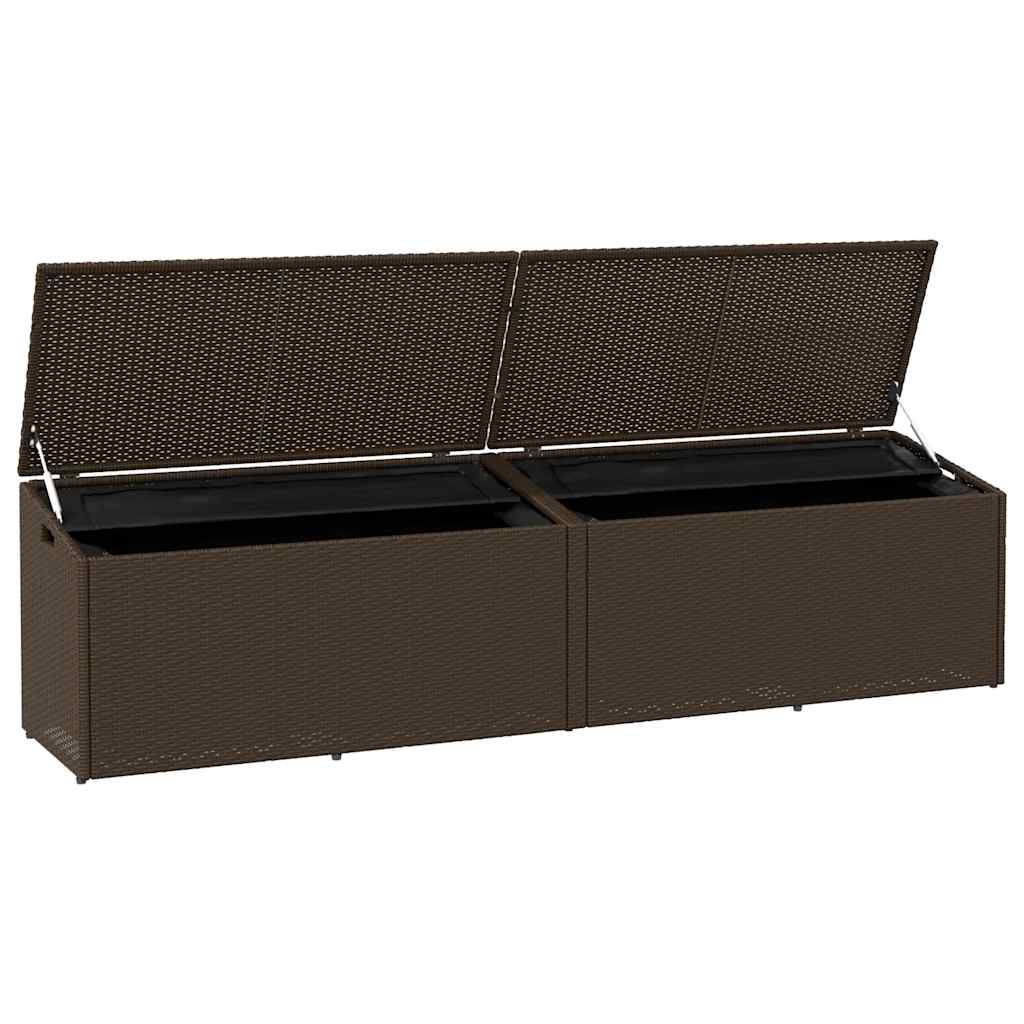 Zahradní úložný box hnědý 220x50x58 cm polyratan