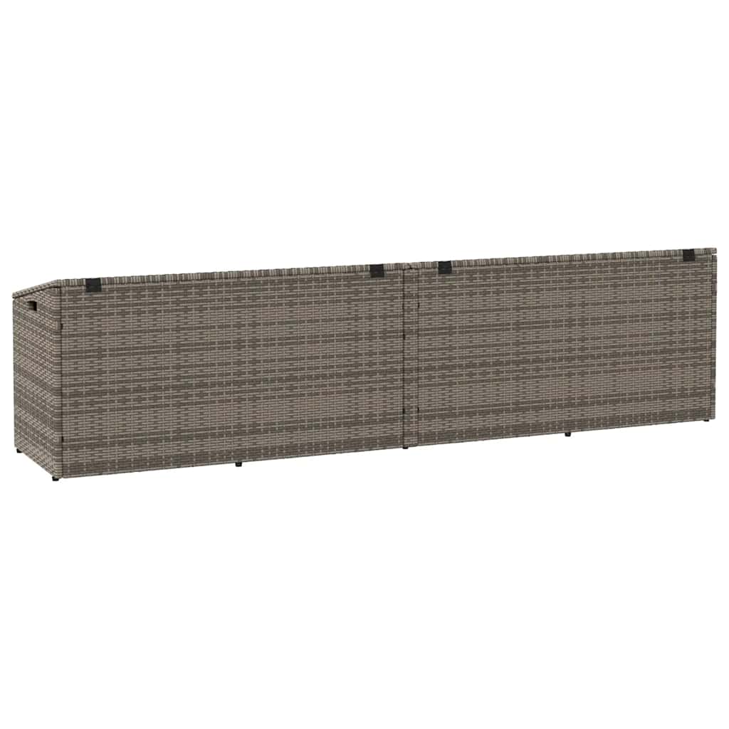 Zahradní úložný box šedý 220x50x58 cm polyratan
