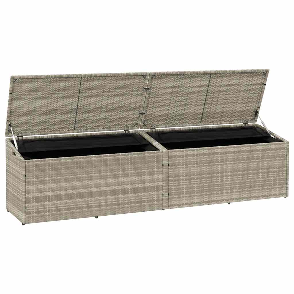 Zahradní úložný box světle šedý 220x50x58 cm polyratan