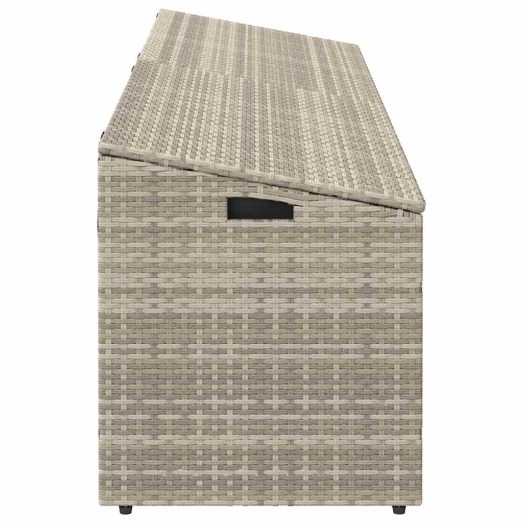 Zahradní úložný box světle šedý 220x50x58 cm polyratan