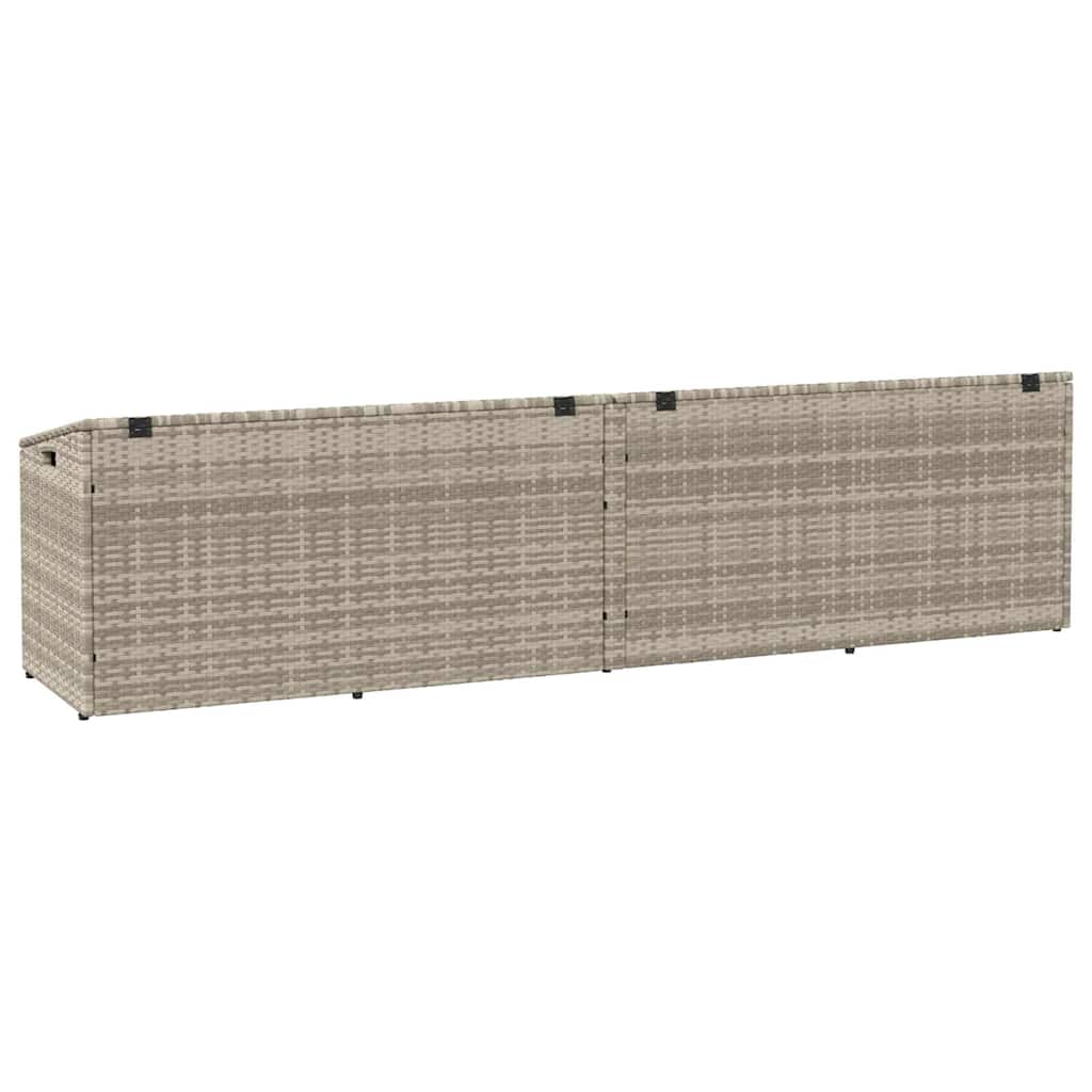 Zahradní úložný box světle šedý 220x50x58 cm polyratan