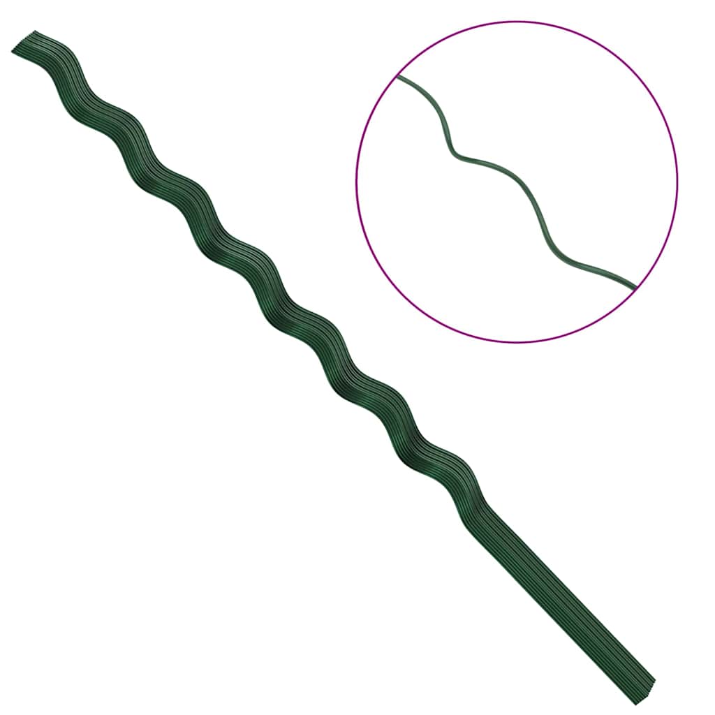 Spirálové opory pro rostliny 50 pcs Zelená 170 cm