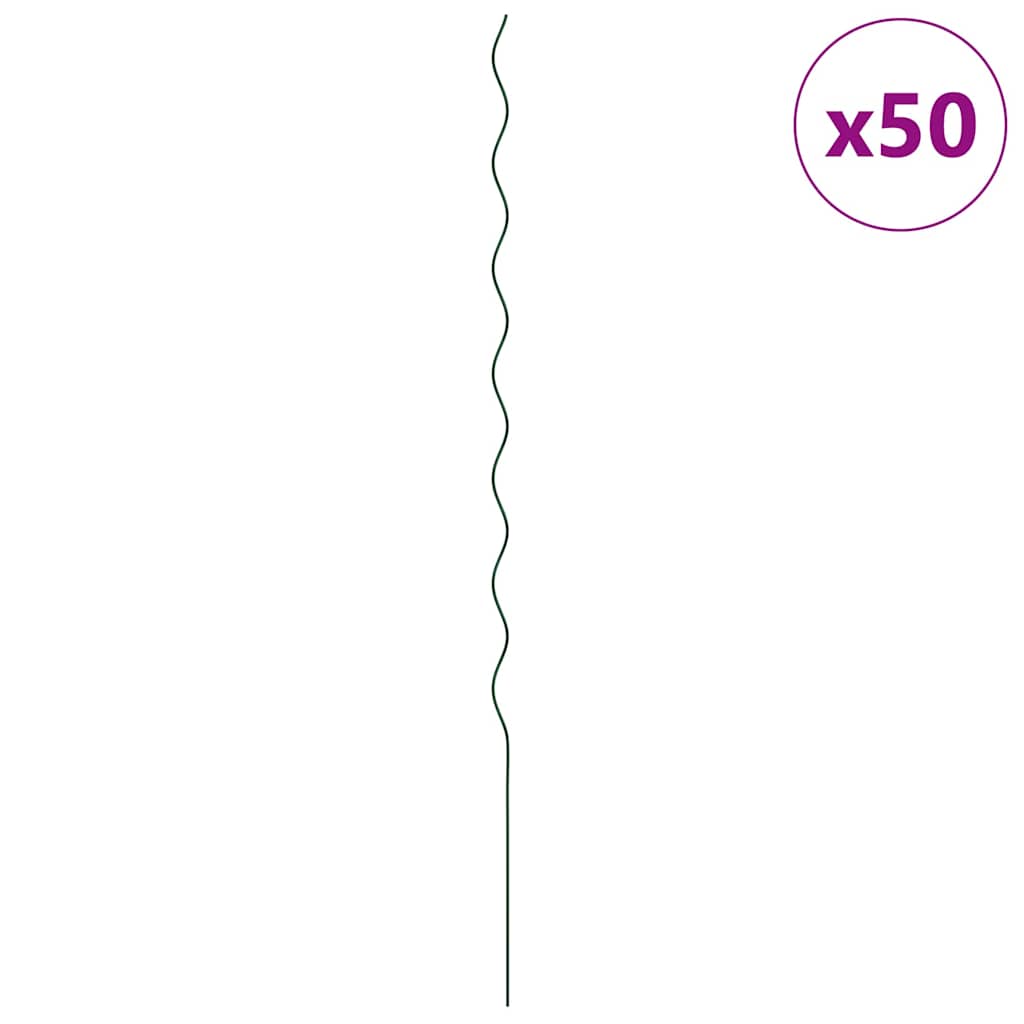 Spirálové opory pro rostliny 50 pcs Zelená 170 cm