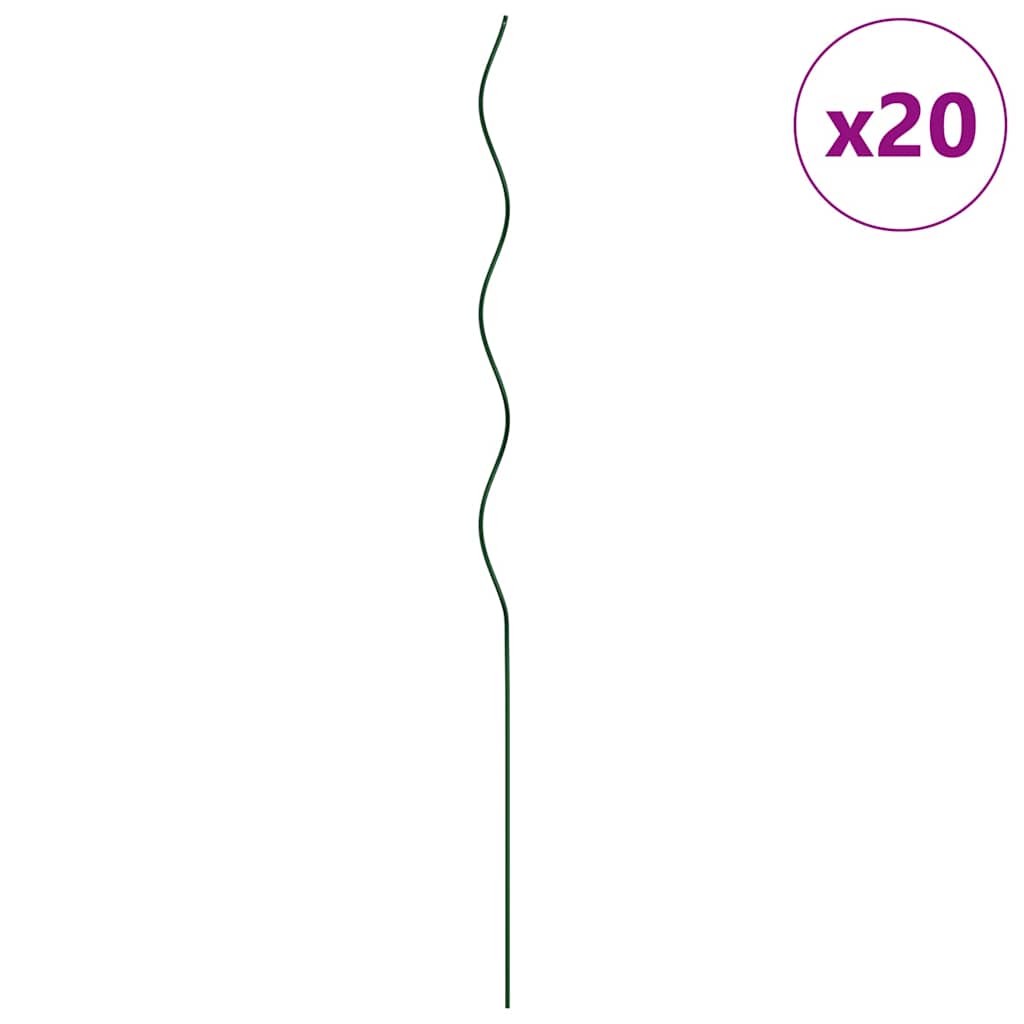 Spirálové opory pro rostliny 20 pcs Zelená 110 cm