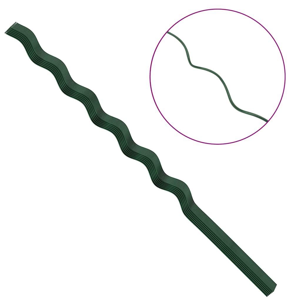 Spirálové opory pro rostliny 50 pcs Zelená 150 cm