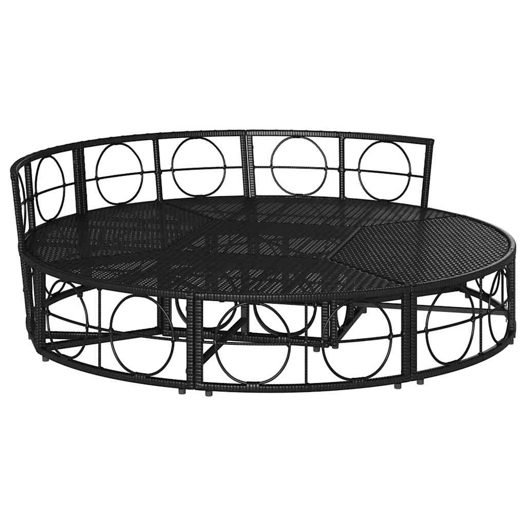Venkovní lůžko bez baldachýnu Black Poly Rattan
